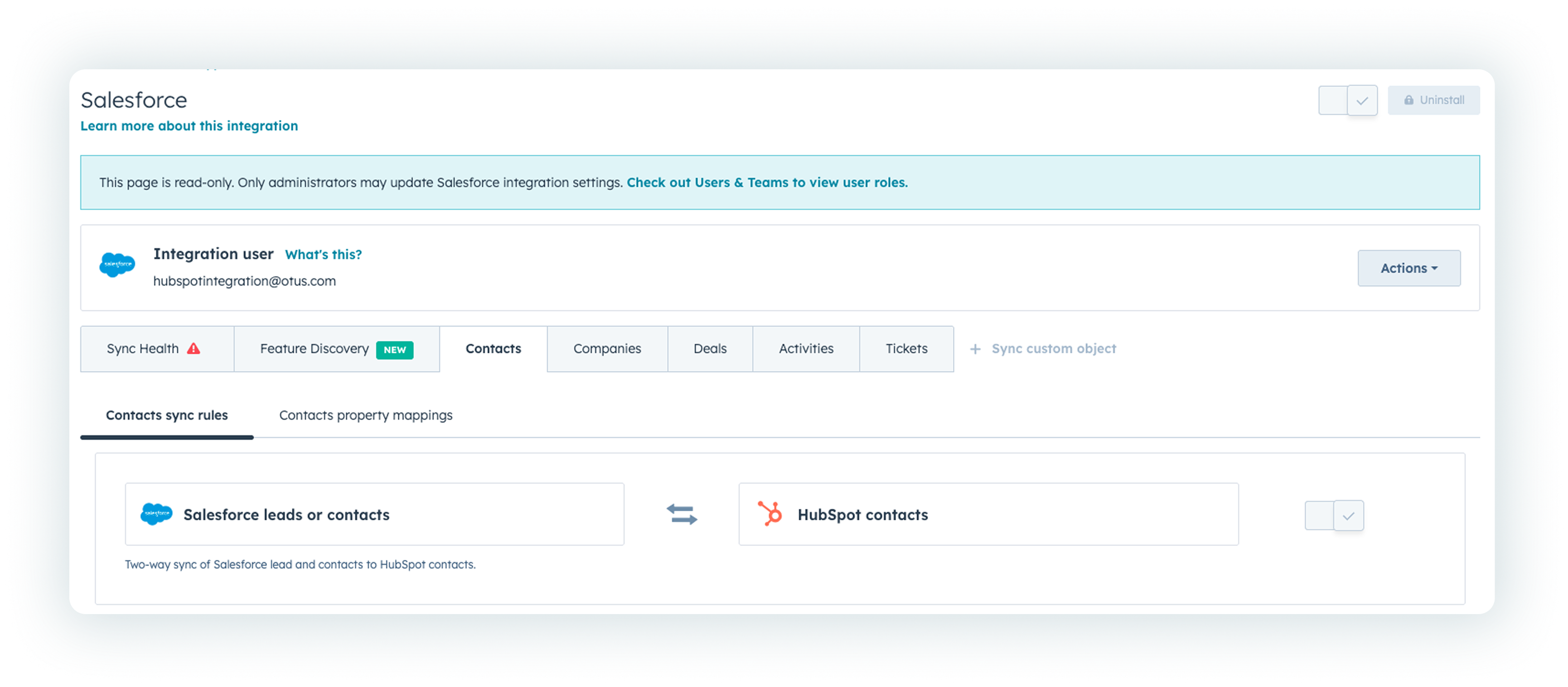 Otus Salesforce Integration